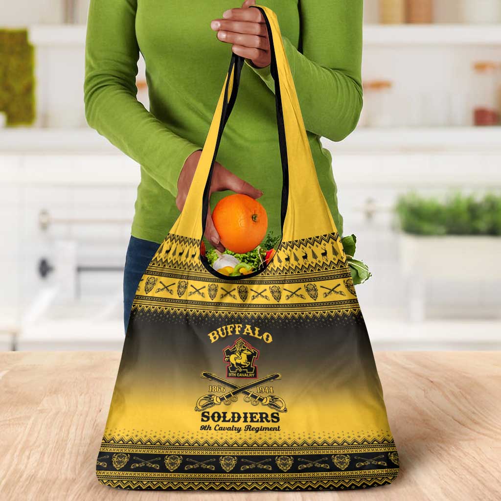 Afro Christmas Buffalo Soldiers Grocery Bag 9th Cavalry Regiment - African Pride