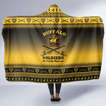 Afro Christmas Buffalo Soldiers Hooded Blanket 9th Cavalry Regiment - African Pride