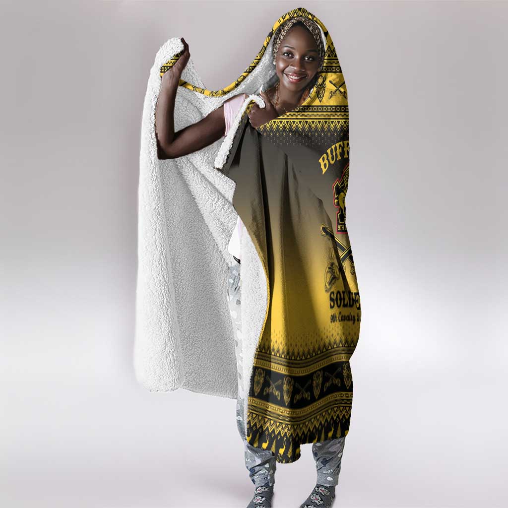 Afro Christmas Buffalo Soldiers Hooded Blanket 9th Cavalry Regiment - African Pride
