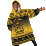 Afro Christmas Buffalo Soldiers Kid Wearable Blanket Hoodie 9th Cavalry Regiment - African Pride