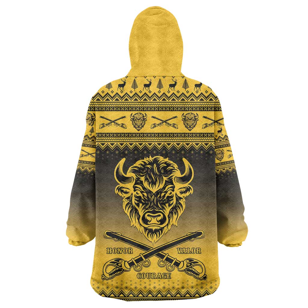 Afro Christmas Buffalo Soldiers Kid Wearable Blanket Hoodie 9th Cavalry Regiment - African Pride