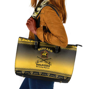 Afro Christmas Buffalo Soldiers Leather Tote Bag 9th Cavalry Regiment - African Pride