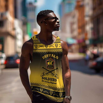 Afro Christmas Buffalo Soldiers Men Tank Top 9th Cavalry Regiment - African Pride