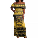 Afro Christmas Buffalo Soldiers Off Shoulder Maxi Dress 9th Cavalry Regiment - African Pride