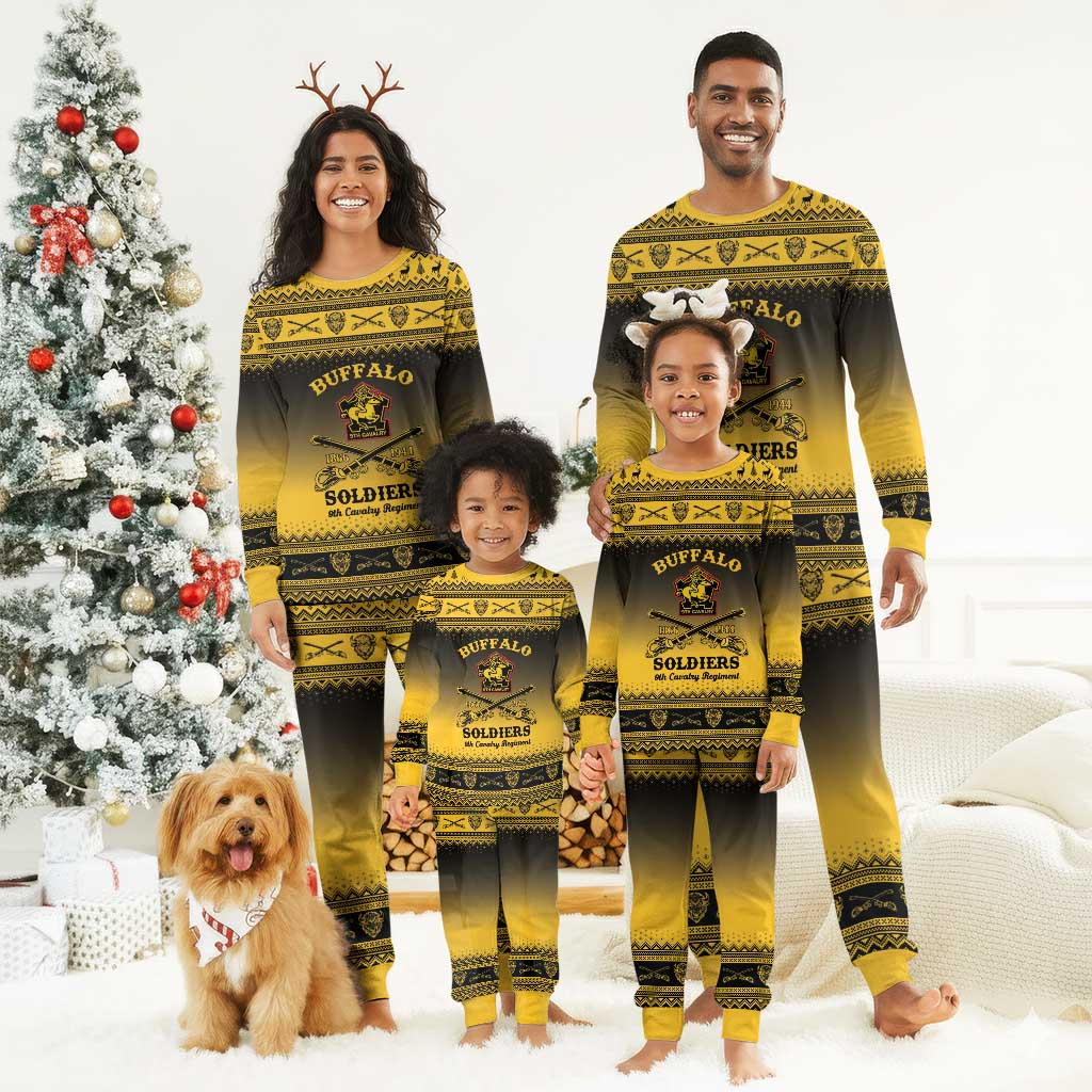 Afro Christmas Buffalo Soldiers Christmas Pajama Set 9th Cavalry Regiment - African Pride
