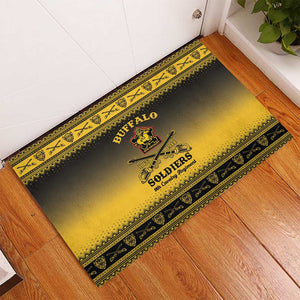 Afro Christmas Buffalo Soldiers Rubber Doormat 9th Cavalry Regiment - African Pride