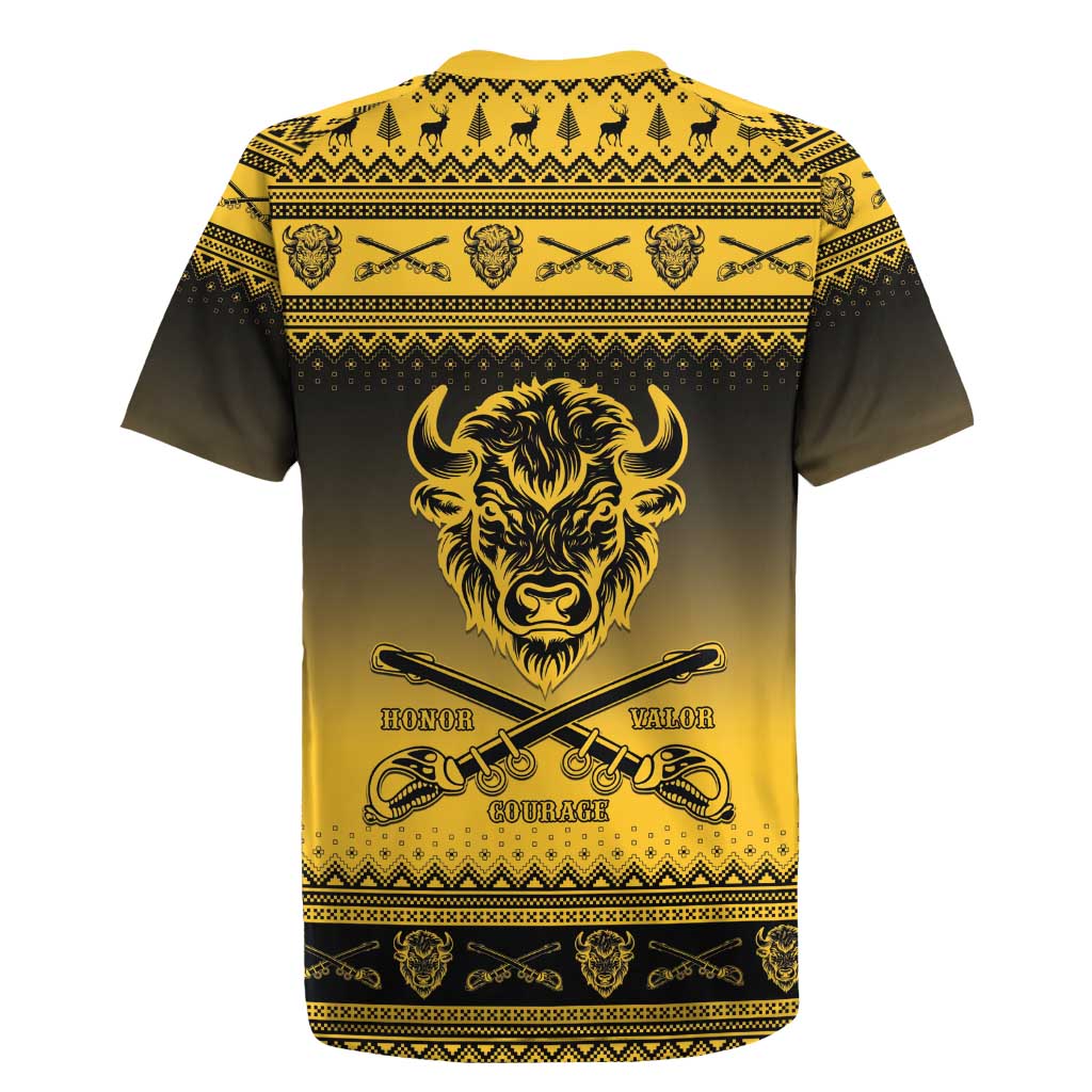Afro Christmas Buffalo Soldiers Rugby Jersey 9th Cavalry Regiment - African Pride