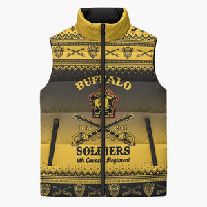 Buffalo Soldiers Christmas Sleeveless Puffer Jacket 9th Cavalry Regiment