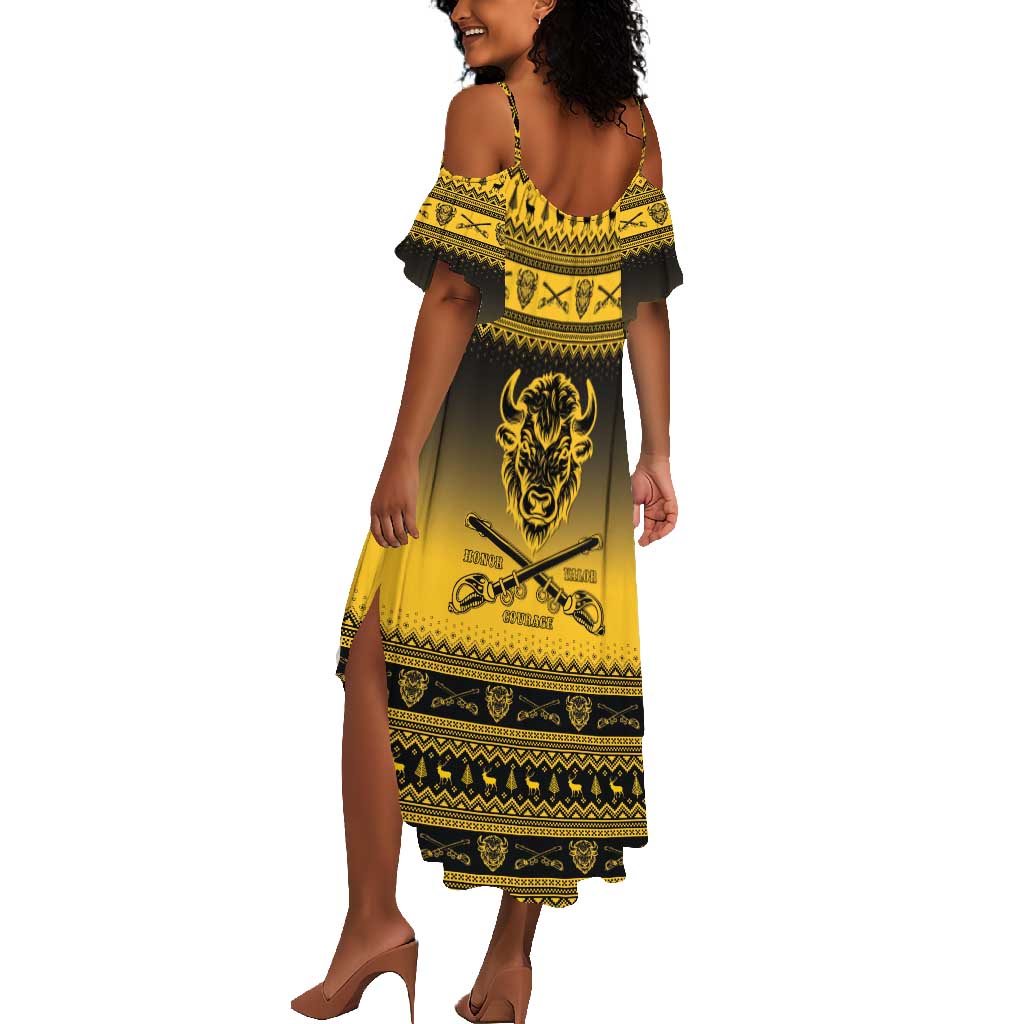 Afro Christmas Buffalo Soldiers Summer Maxi Dress 9th Cavalry Regiment - African Pride