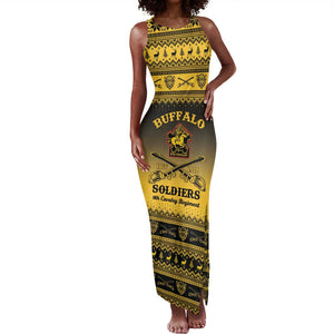 Afro Christmas Buffalo Soldiers Tank Maxi Dress 9th Cavalry Regiment - African Pride