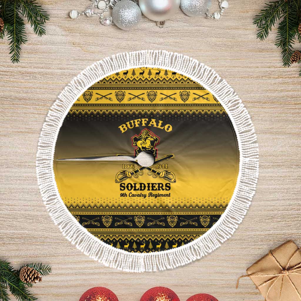 Afro Christmas Buffalo Soldiers Tree Skirt 9th Cavalry Regiment - African Pride