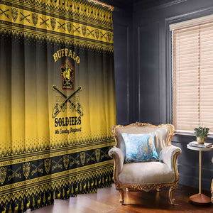 Afro Christmas Buffalo Soldiers Window Curtain 9th Cavalry Regiment - African Pride