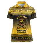 Afro Christmas Buffalo Soldiers Women Polo Shirt 9th Cavalry Regiment - African Pride