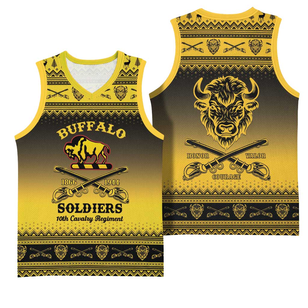 Afro Christmas Buffalo Soldiers Basketball Jersey 10th Cavalry Regiment LT15