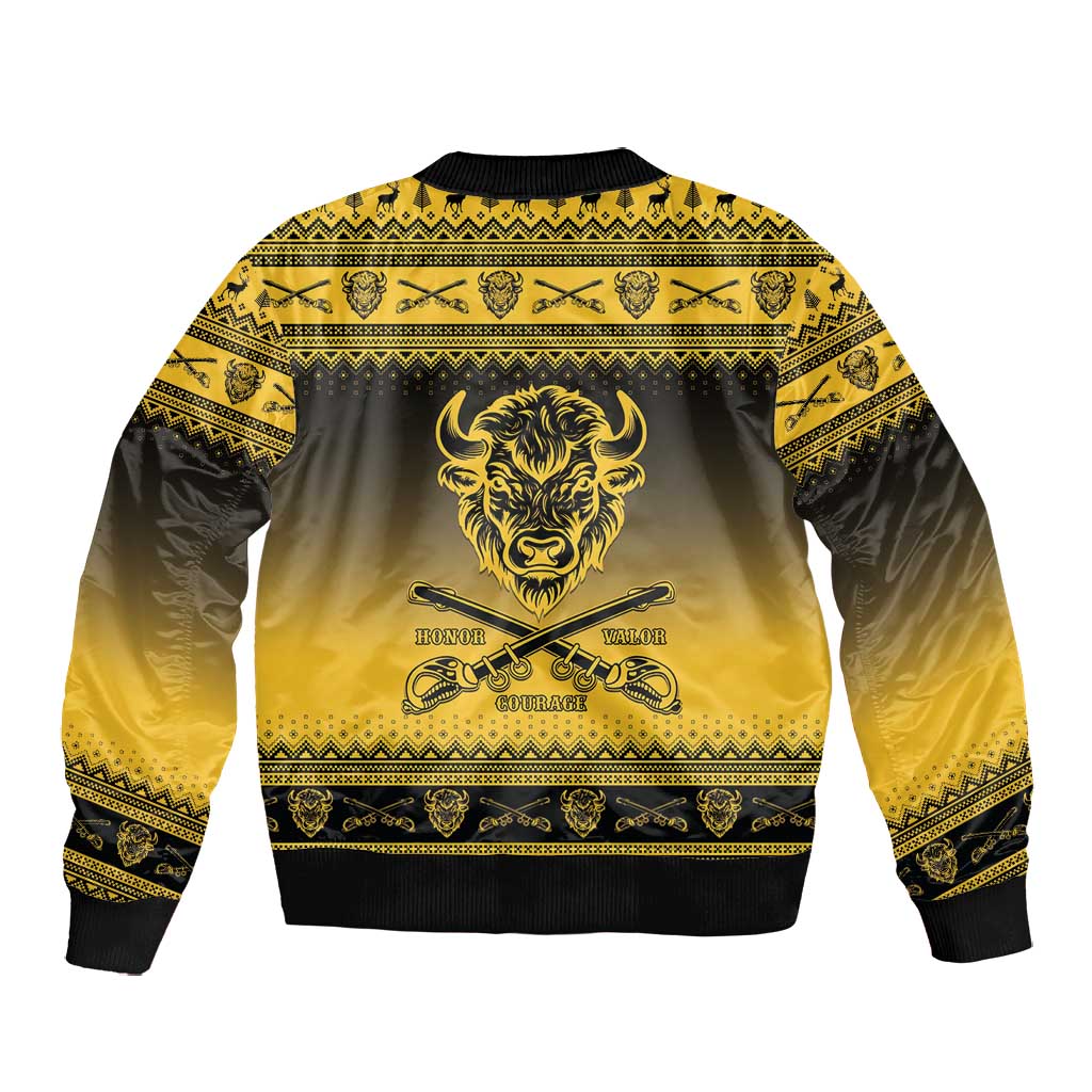Afro Christmas Buffalo Soldiers Bomber Jacket 10th Cavalry Regiment - African Pride