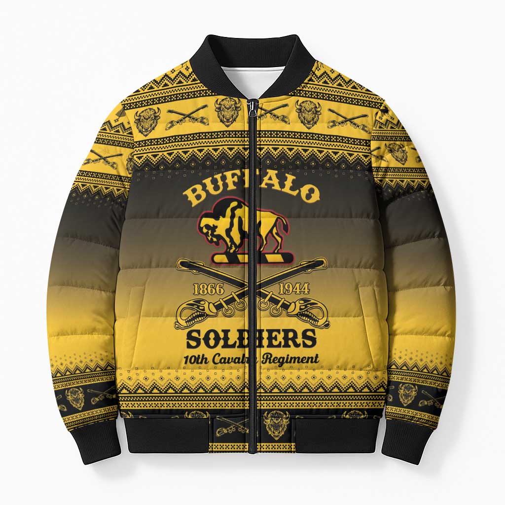 Buffalo Soldiers Christmas Bomber Puffer Jacket 10th Cavalry Regiment
