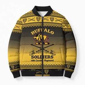 Buffalo Soldiers Christmas Bomber Puffer Jacket 10th Cavalry Regiment