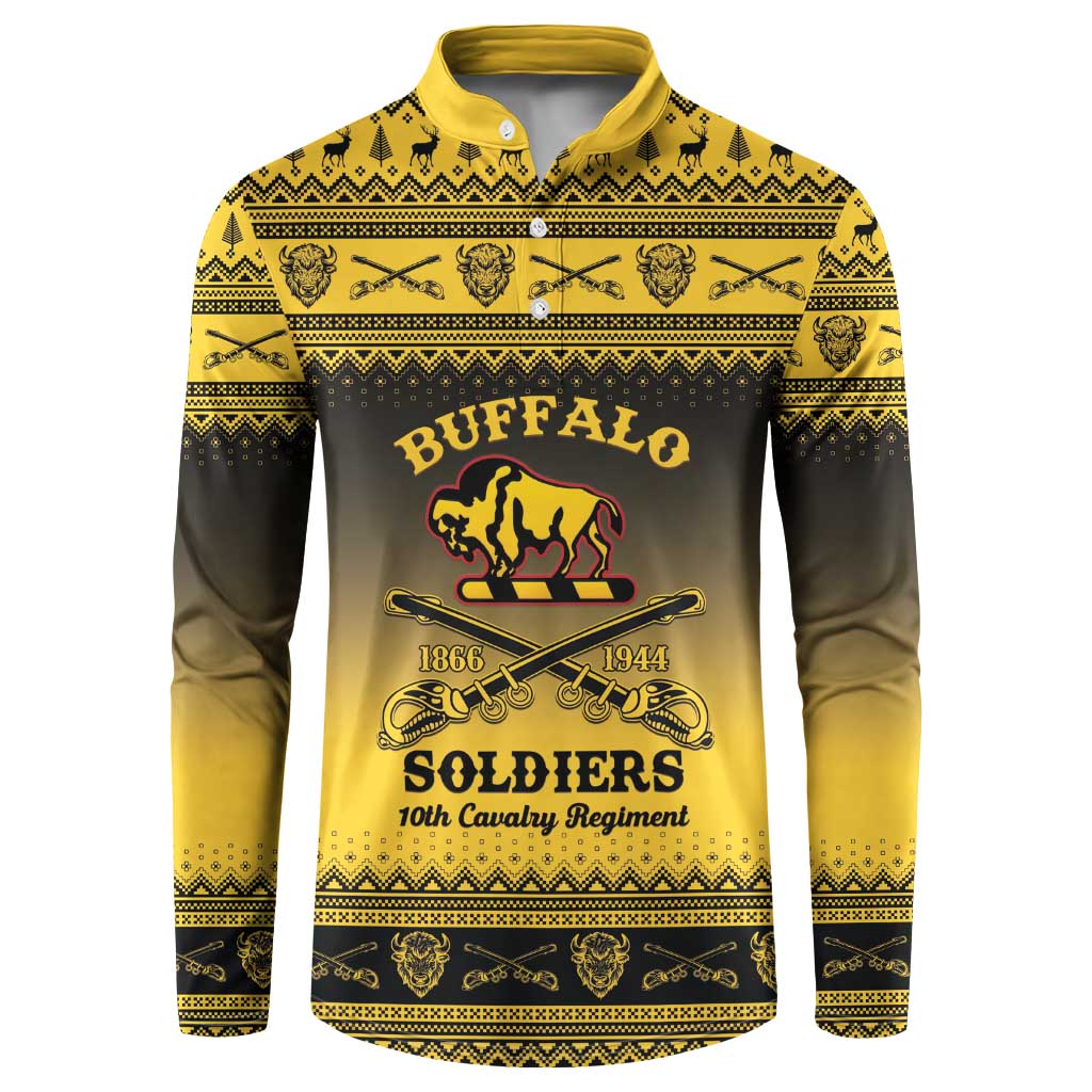 Buffalo Soldiers Christmas Button Sweatshirt 10th Cavalry Regiment