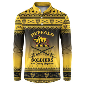 Buffalo Soldiers Christmas Button Sweatshirt 10th Cavalry Regiment