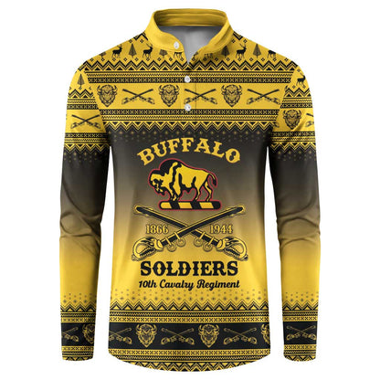 Buffalo Soldiers Christmas Button Sweatshirt 10th Cavalry Regiment