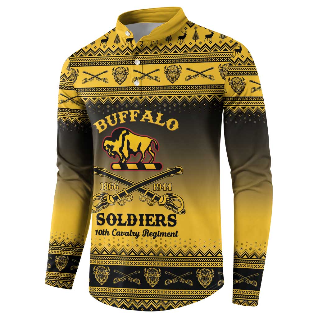 Buffalo Soldiers Christmas Button Sweatshirt 10th Cavalry Regiment