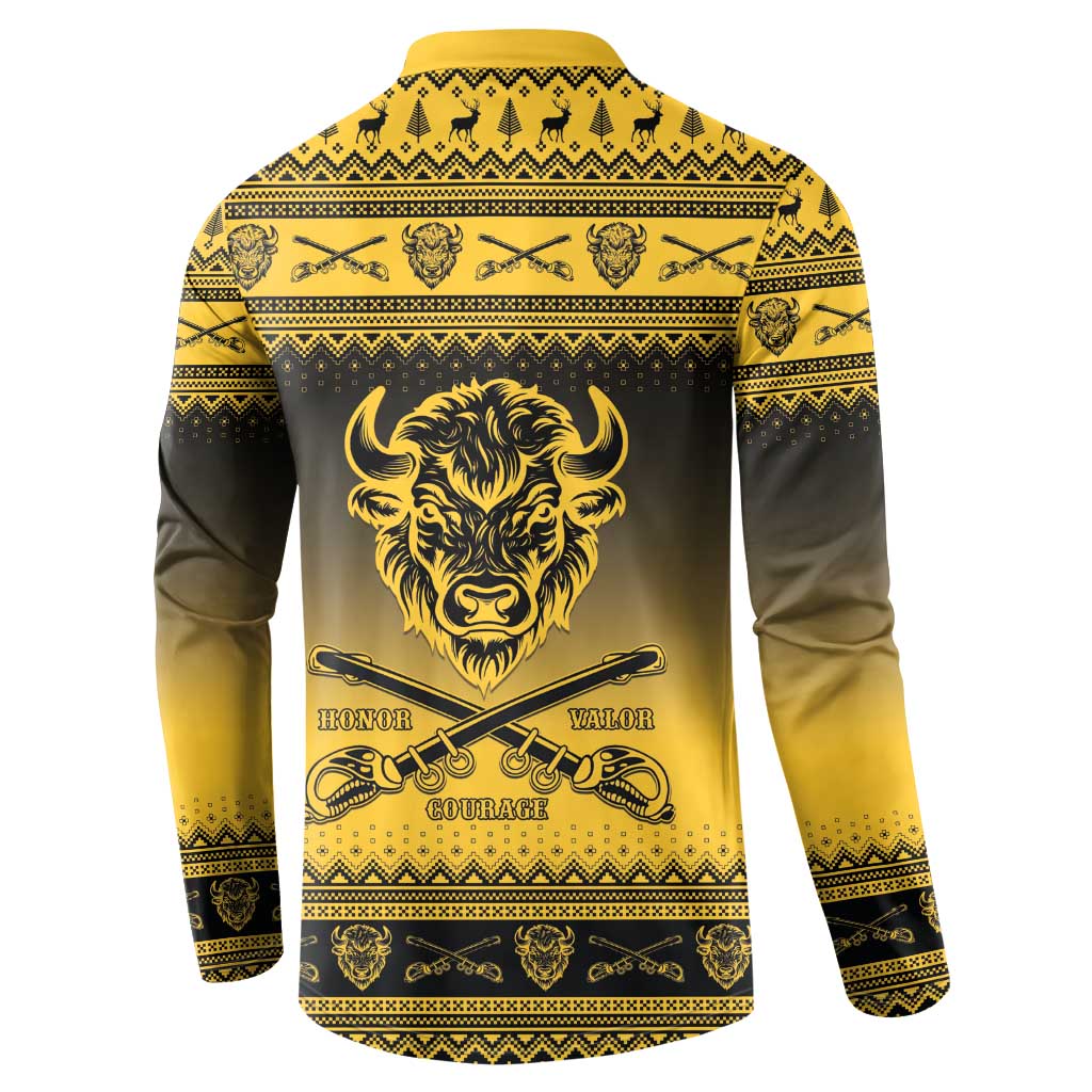Buffalo Soldiers Christmas Button Sweatshirt 10th Cavalry Regiment