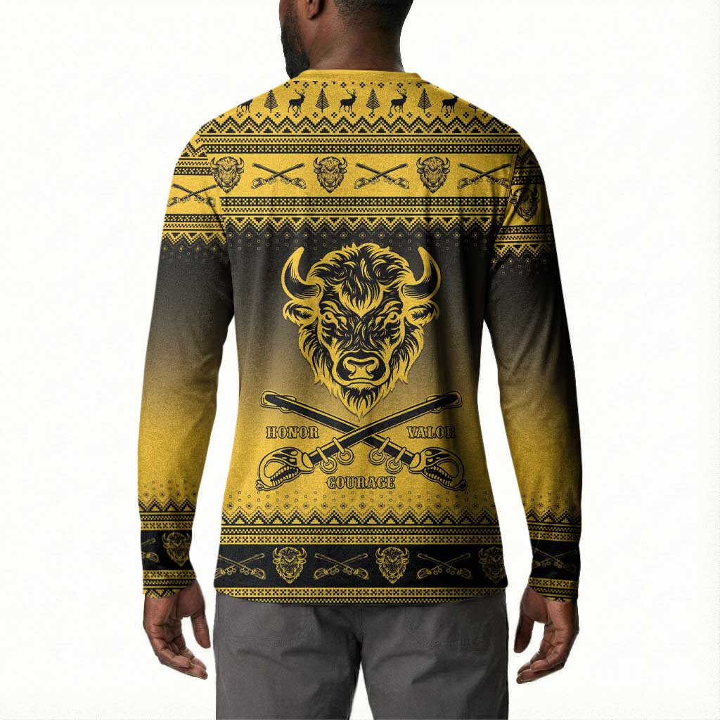 Buffalo Soldiers Christmas Button Sweatshirt 10th Cavalry Regiment