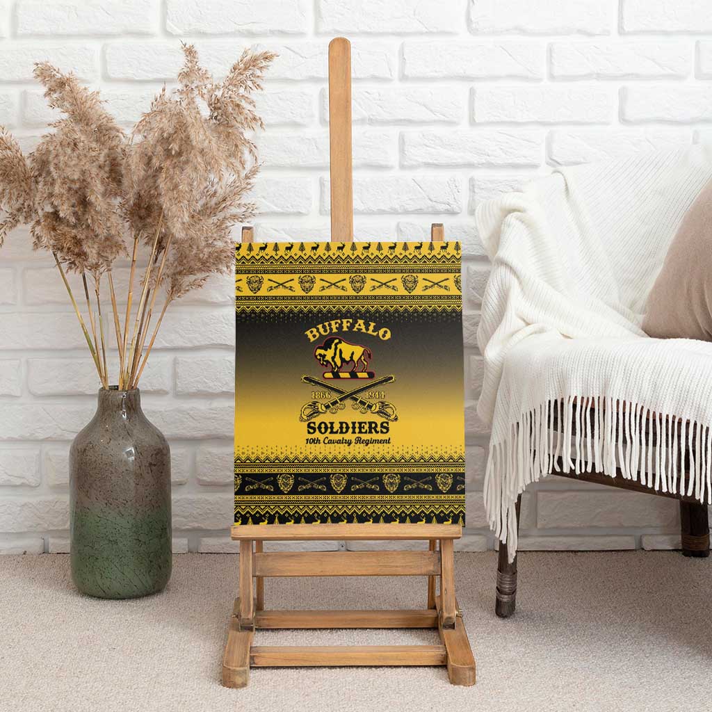 Afro Christmas Buffalo Soldiers Canvas Wall Art 10th Cavalry Regiment - African Pride