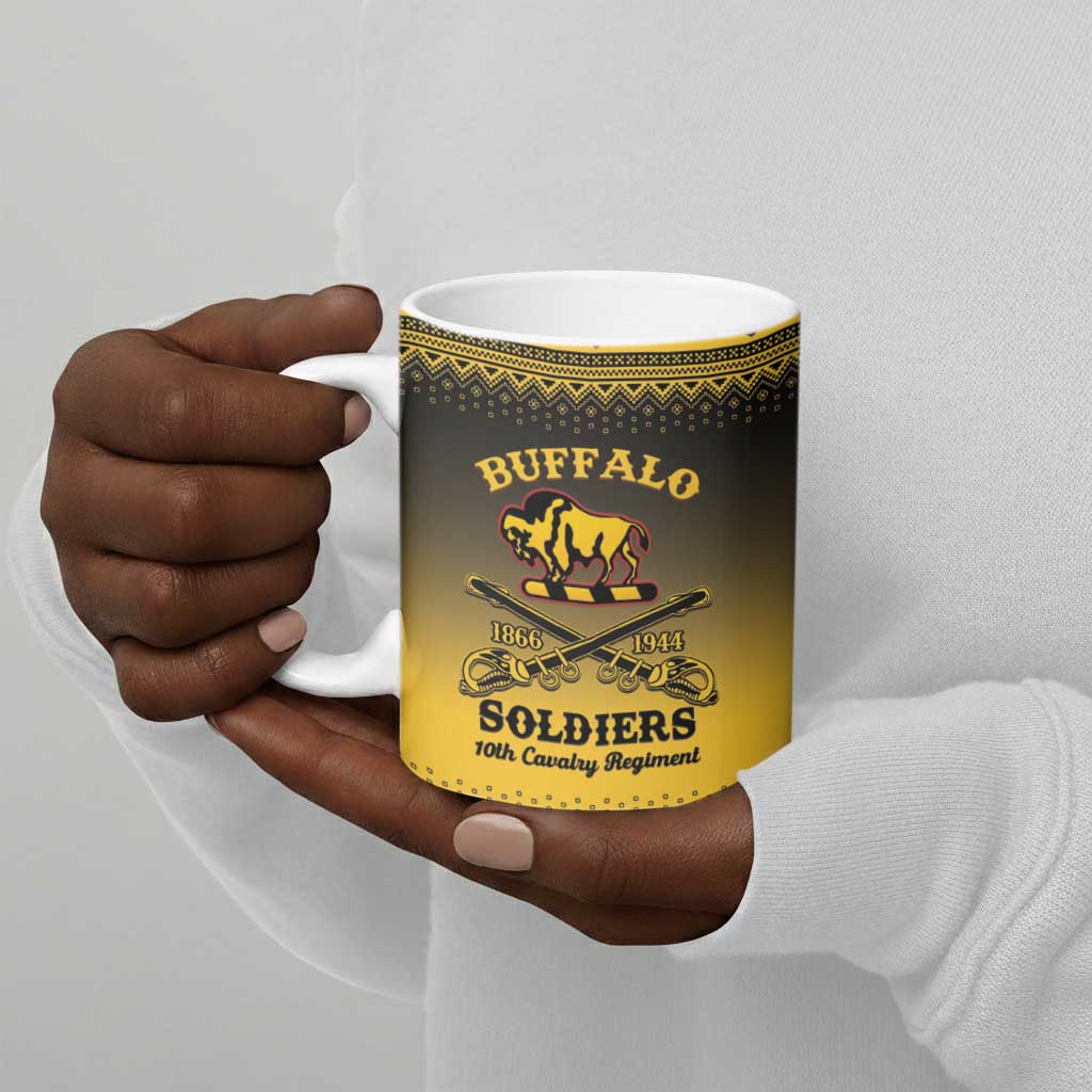 Buffalo Soldiers Christmas Ceramic Mug 10th Cavalry Regiment