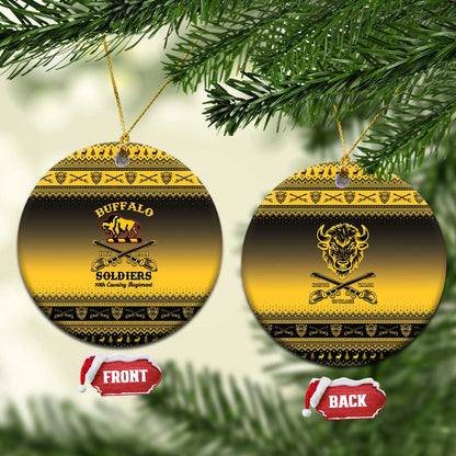 Afro Christmas Buffalo Soldiers Ceramic Ornament 10th Cavalry Regiment - African Pride