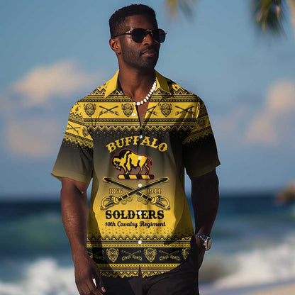 Afro Christmas Buffalo Soldiers Hawaiian Shirt 10th Cavalry Regiment - African Pride