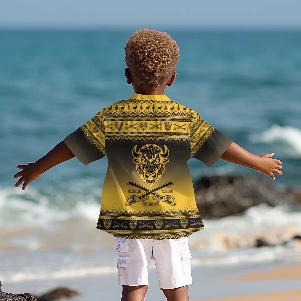 Afro Christmas Buffalo Soldiers Kid Hawaiian Shirt 10th Cavalry Regiment - African Pride