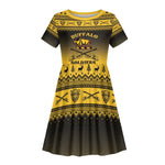 Afro Christmas Buffalo Soldiers Kid Short Sleeve Dress 10th Cavalry Regiment - African Pride