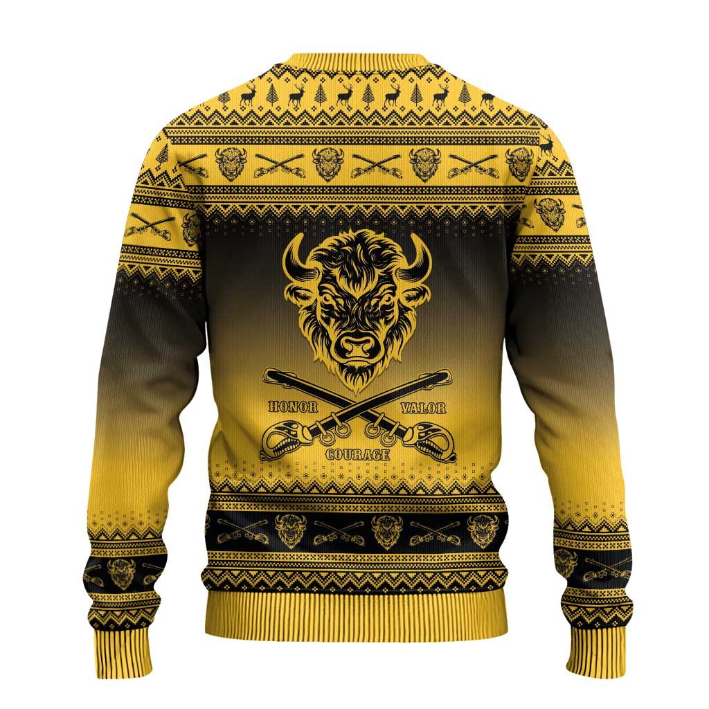 Afro Christmas Buffalo Soldiers Ugly Christmas Sweater 10th Cavalry Regiment - African Pride