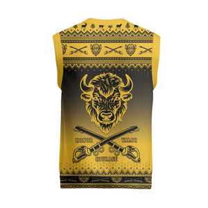 Afro Christmas Buffalo Soldiers Christmas Knitted V-Neck Vest 10th Cavalry Regiment - African Pride