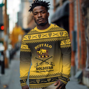Afro Christmas Buffalo Soldiers Long Sleeve Shirt 10th Cavalry Regiment - African Pride