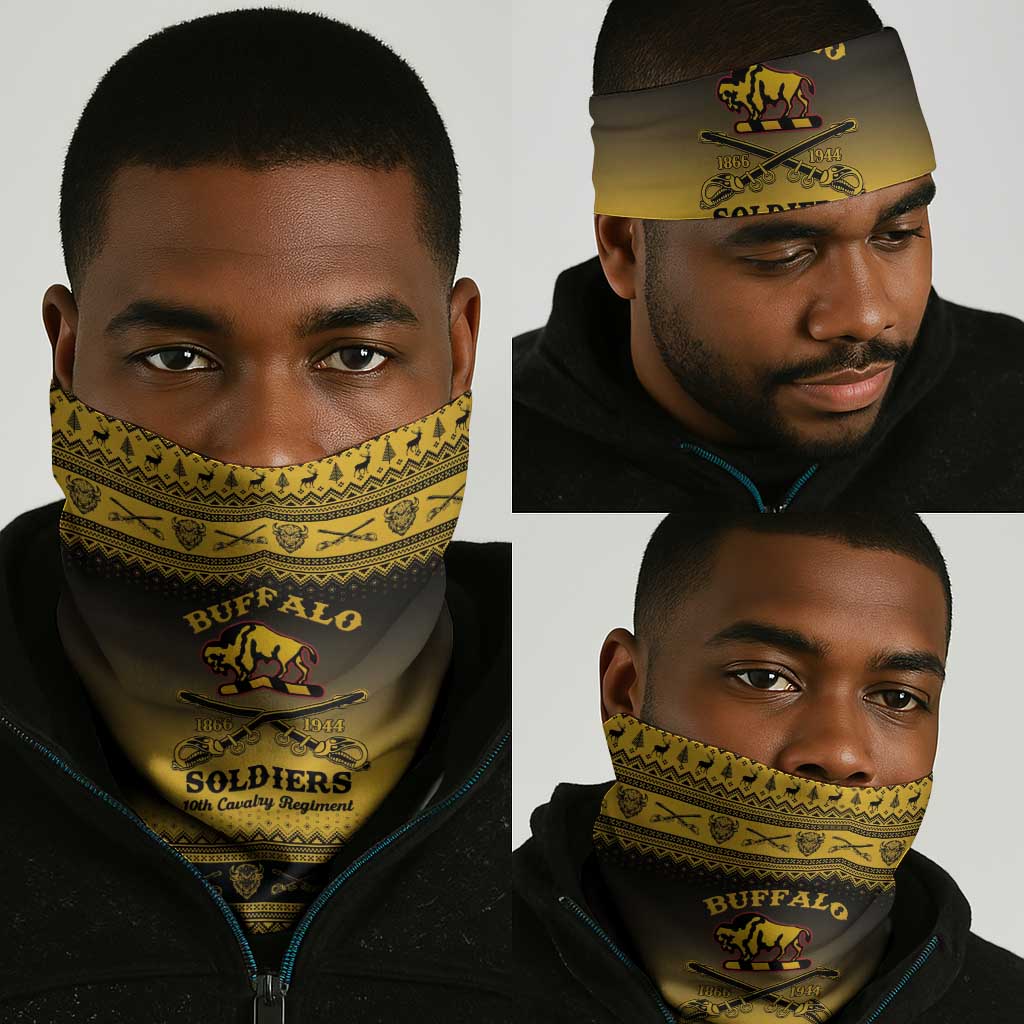 Afro Christmas Buffalo Soldiers Neck Gaiter 10th Cavalry Regiment - African Pride