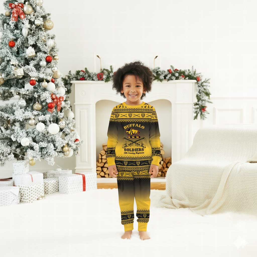 Afro Christmas Buffalo Soldiers Christmas Pajama Set 10th Cavalry Regiment - African Pride