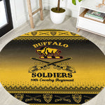 Afro Christmas Buffalo Soldiers Round Carpet 10th Cavalry Regiment - African Pride