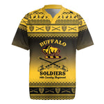 Afro Christmas Buffalo Soldiers Rugby Jersey 10th Cavalry Regiment - African Pride