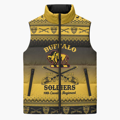 Buffalo Soldiers Christmas Sleeveless Puffer Jacket 10th Cavalry Regiment