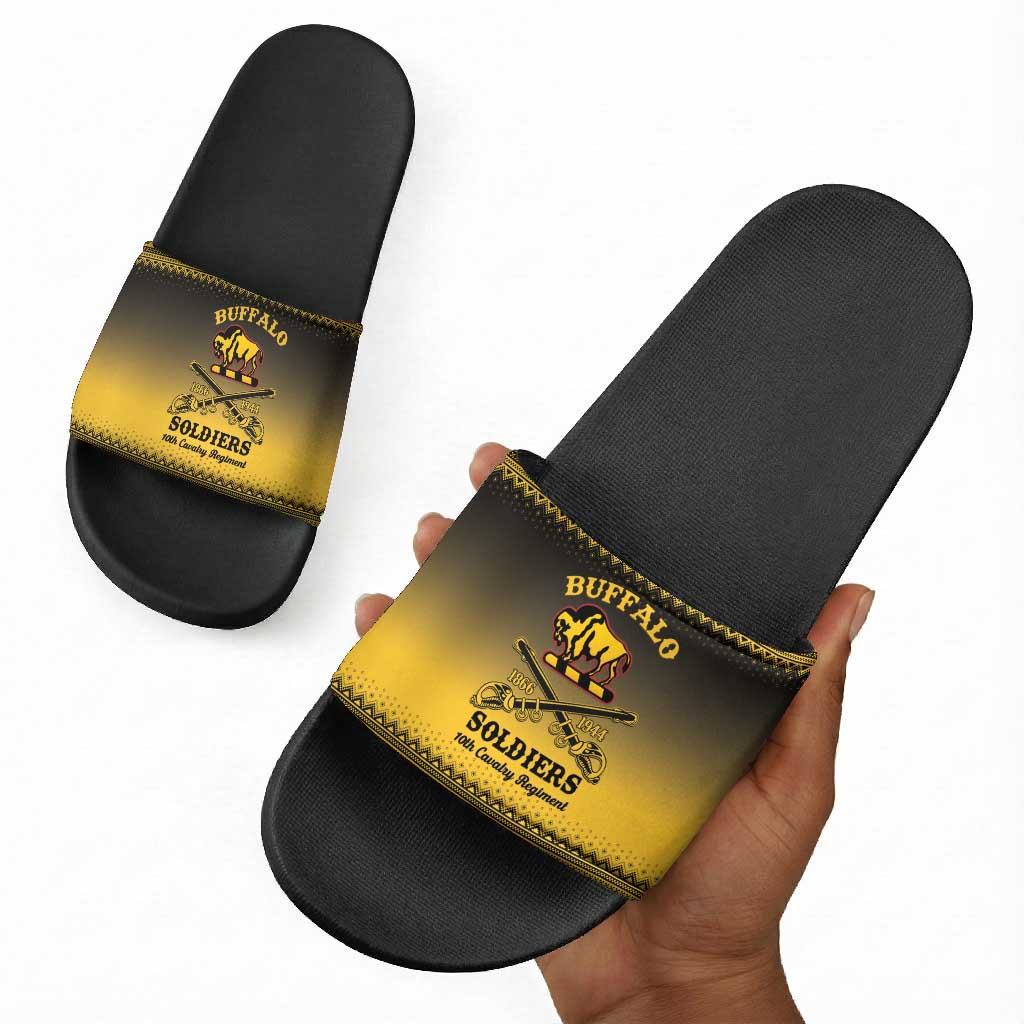 Buffalo Soldiers Christmas Slide Sandals 10th Cavalry Regiment