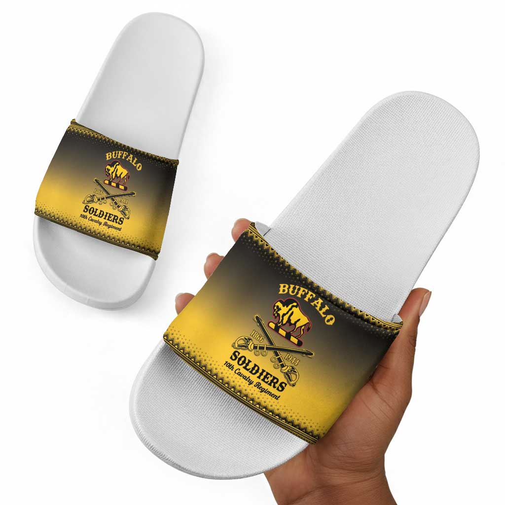 Buffalo Soldiers Christmas Slide Sandals 10th Cavalry Regiment