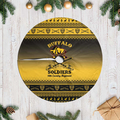 Afro Christmas Buffalo Soldiers Tree Skirt 10th Cavalry Regiment - African Pride