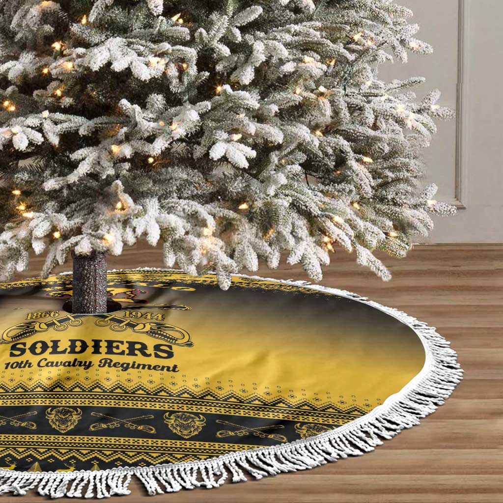 Afro Christmas Buffalo Soldiers Tree Skirt 10th Cavalry Regiment - African Pride