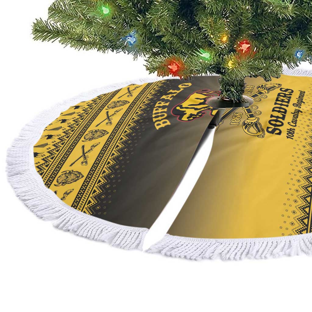Afro Christmas Buffalo Soldiers Tree Skirt 10th Cavalry Regiment - African Pride