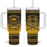 Afro Christmas Buffalo Soldiers Tumbler With Handle 10th Cavalry Regiment - African Pride