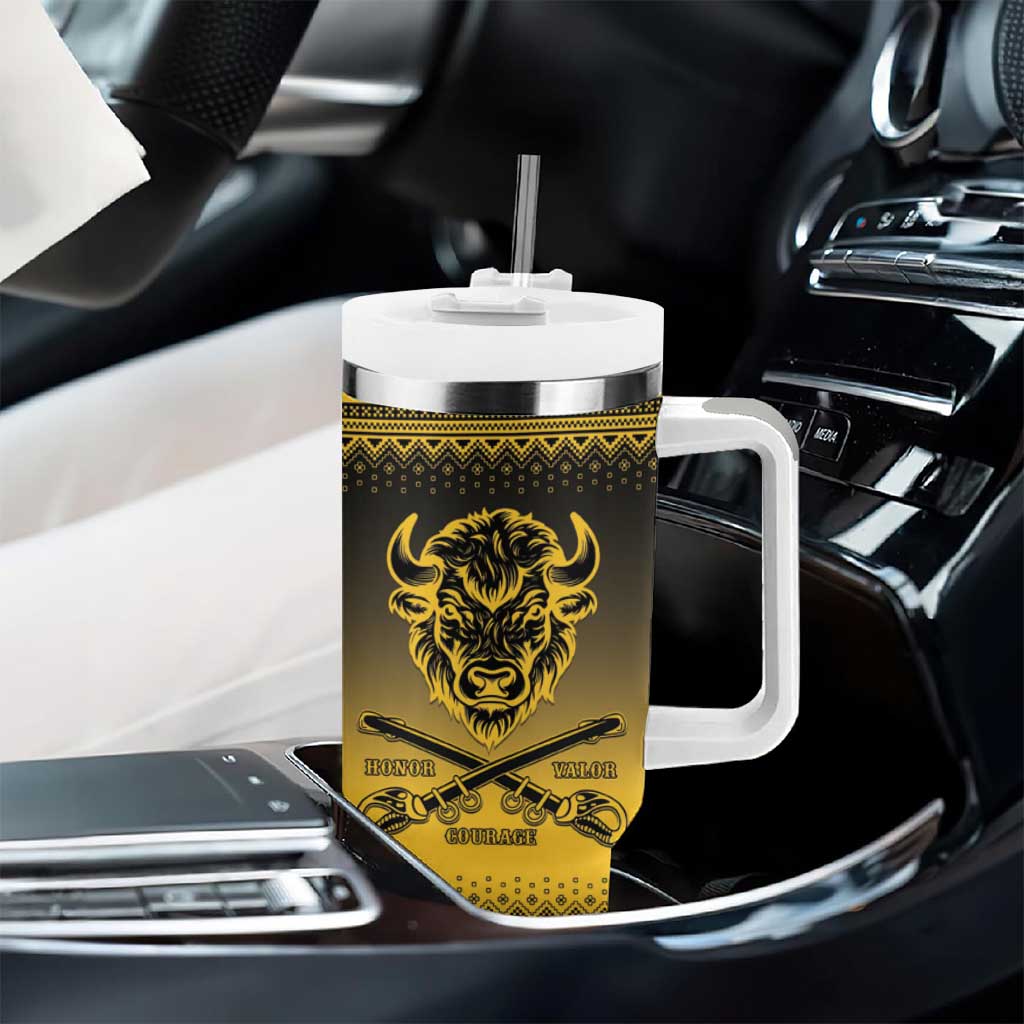 Afro Christmas Buffalo Soldiers Tumbler With Handle 10th Cavalry Regiment - African Pride