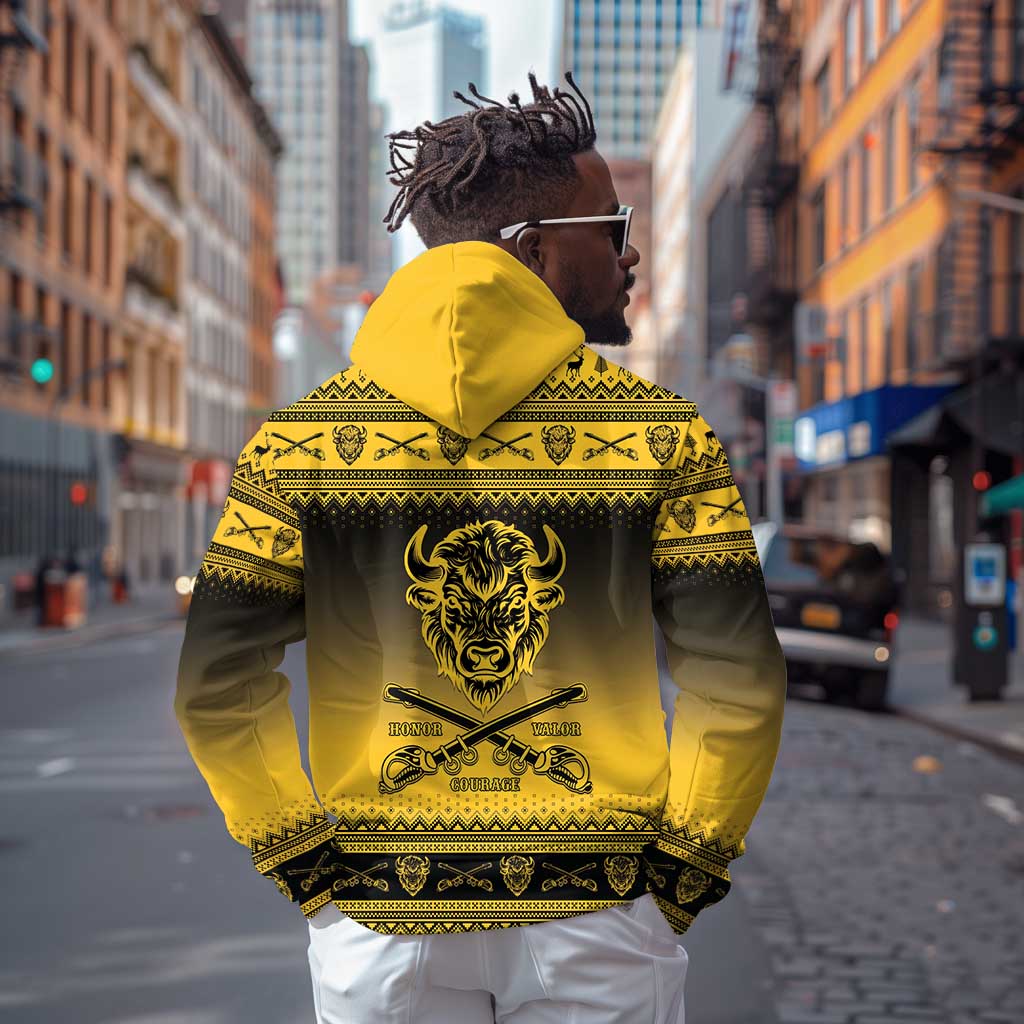 Afro Christmas Buffalo Soldiers Zip Hoodie 10th Cavalry Regiment - African Pride