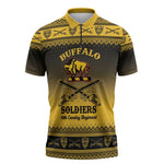 Buffalo Soldiers Christmas Zipper Polo Shirt 10th Cavalry Regiment